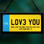 Number Plaque Love You Sign Personalised Anniversary Gifts