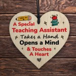 Special Teaching Assistant TA Wooden Heart Thank You Gifts