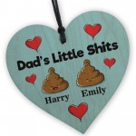 Personalised Funny Dad Gift Wooden Heart Fathers Day Birthday