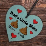 Personalised Funny Dad Gift Wooden Heart Fathers Day Birthday