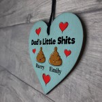 Personalised Funny Dad Gift Wooden Heart Fathers Day Birthday