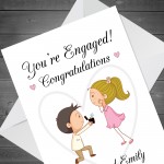 Personalised Congratulations Your Engagement Card Cute Couple