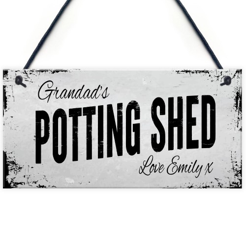 Novelty Potting Shed Sign Shabby Personalised Garden Sign Shed