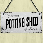 Novelty Potting Shed Sign Shabby Personalised Garden Sign Shed