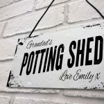 Novelty Potting Shed Sign Shabby Personalised Garden Sign Shed