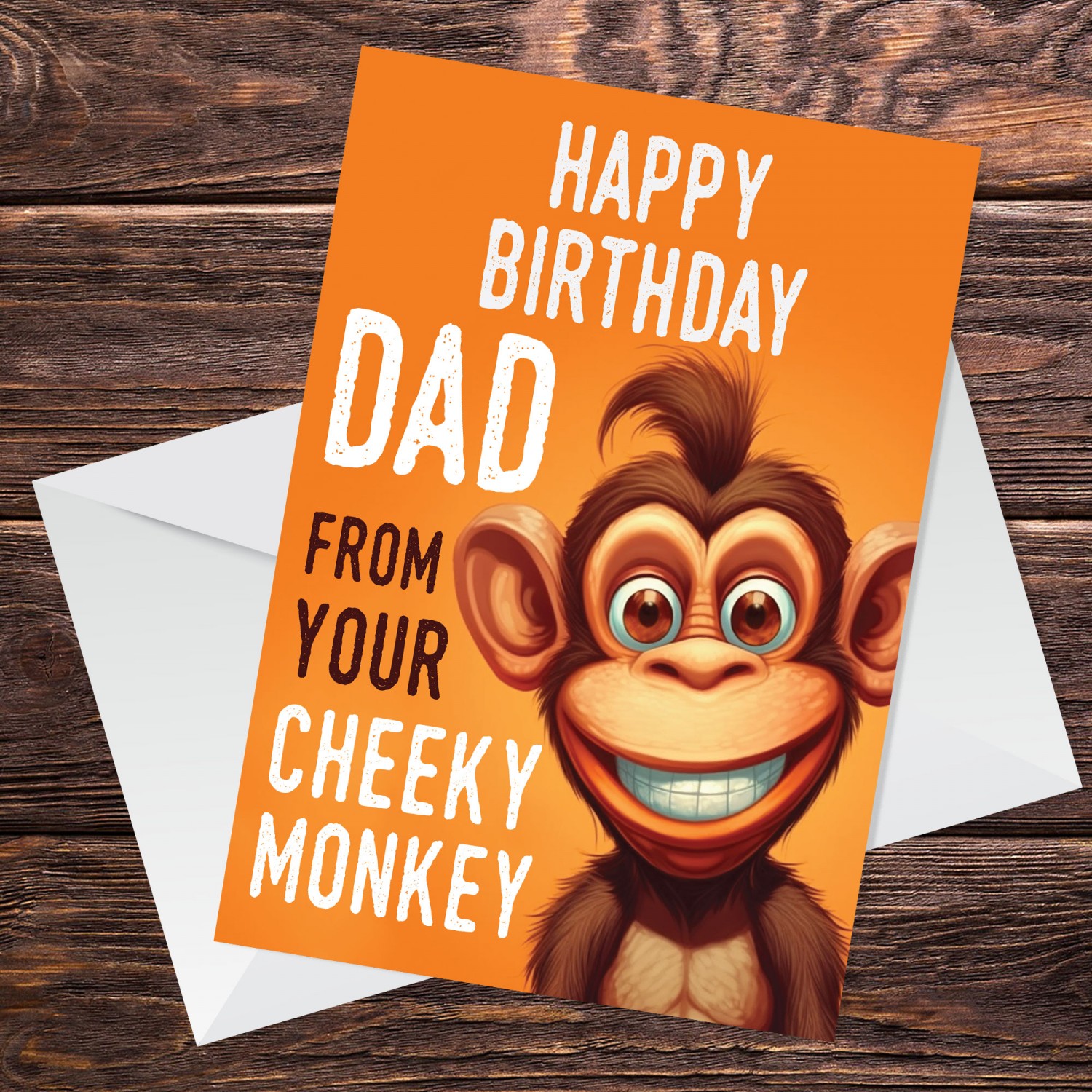 Funny Birthday Card For Dad Monkey Design From Daughter Son