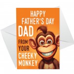 Funny Fathers Day Cheeky Monkey Card From Daughter Son Novelty