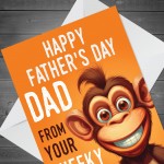 Funny Fathers Day Cheeky Monkey Card From Daughter Son Novelty