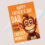 Funny Fathers Day Cheeky Monkey Card From Daughter Son Novelty