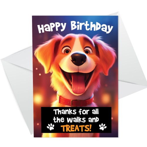 Funny Happy Birthday Card From The Dog Pet Perfect For Mum Dad