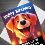 Funny Happy Birthday Card From The Dog Pet Perfect For Mum Dad