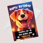 Funny Happy Birthday Card From The Dog Pet Perfect For Mum Dad