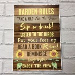 Garden Rules Sign Hanging Garden Sign For Outdoor Summerhouse