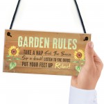 Garden Rules Hanging Plaque Backyard Sign Shed Sign Garden Gift