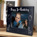 3rd Birthday Gift For Son Brother Grandson Wood Photo Frame Gift