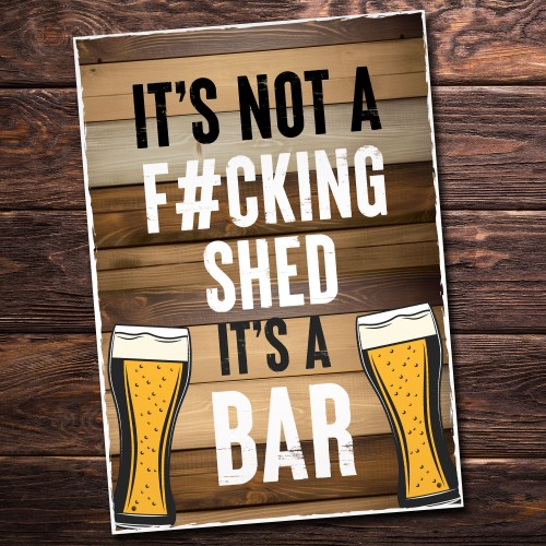 Rude Shed Sign Funny Home Bar Sign Hanging Garden Sign Shed