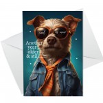 Funny Happy Birthday Card Dog Themed Greetings Card 