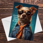 Funny Happy Birthday Card Dog Themed Greetings Card 