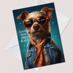 Funny Happy Birthday Card Dog Themed Greetings Card 