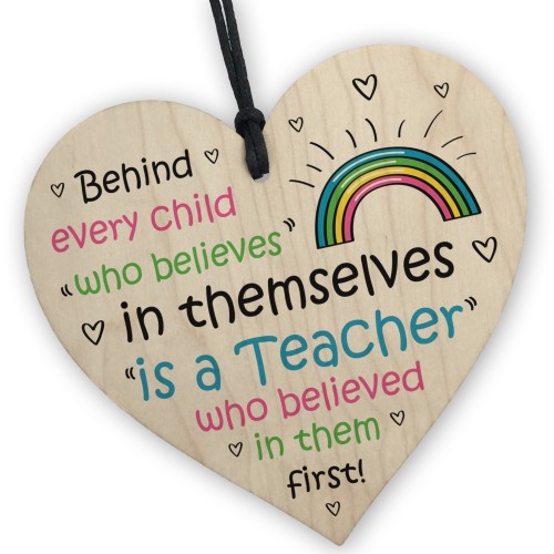 Teacher Thank You Wood Heart Gifts Nursery Teacher End of Term