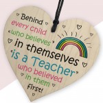 Teacher Thank You Wood Heart Gifts Nursery Teacher End of Term