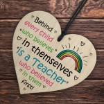 Teacher Thank You Wood Heart Gifts Nursery Teacher End of Term