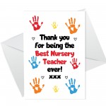 Teacher Card Thank You End Of School Nursery Card Leaving Card