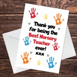 Teacher Card Thank You End Of School Nursery Card Leaving Card