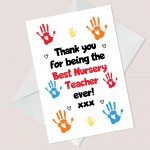 Teacher Card Thank You End Of School Nursery Card Leaving Card