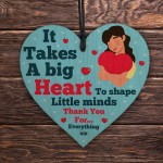 Teacher Gifts Wooden Heart Leaving School Nursery End of Term