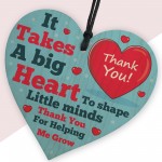 Teacher Wood Heart Gift Thank You Nursery Teacher TA Teaching 