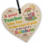 Teacher Appreciation Gifts Wooden Heart Thank You Leaving Gift