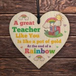 Teacher Appreciation Gifts Wooden Heart Thank You Leaving Gift