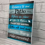 Welcome To Our Patio Sign Garden Bar Decorations Garden Sign