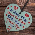 Personalised Teacher Gift Wood Heart Novelty Thank You Gift