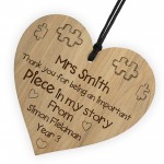 Thank You Piece In My Story Gift For Teacher Personalised Heart