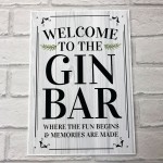 Funny GIN BAR Sign Wall Plaque Alcohol Gift Home Bar Gin Sign