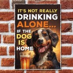 Funny Dog Drinking Hanging Wall Sign Pub Man Cave Home Bar Sign