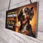 Dog Drinking Hanging Wall Sign Pub Man Cave Funny Home Bar Sign