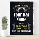 Personalised Bar Sign Hanging Wall Sign Man Cave Sign Beer Gift