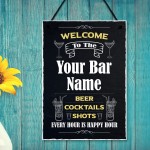 Personalised Bar Sign Hanging Wall Sign Man Cave Sign Beer Gift