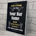 Personalised Bar Sign Hanging Wall Sign Man Cave Sign Beer Gift