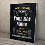 Personalised Bar Sign Hanging Wall Sign Man Cave Sign Beer Gift