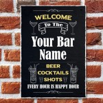 Personalised Bar Sign Hanging Wall Sign Man Cave Sign Beer Gift