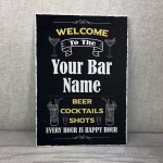 Personalised Bar Sign Hanging Wall Sign Man Cave Sign Beer Gift