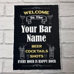 Personalised Bar Sign Hanging Wall Sign Man Cave Sign Beer Gift