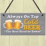 Funny Joke Bar Signs Hanging Wall Plaque COLD BEER Gift For Men