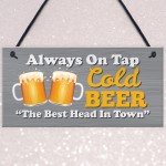 Funny Joke Bar Signs Hanging Wall Plaque COLD BEER Gift For Men