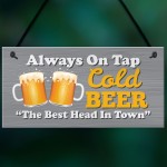 Funny Joke Bar Signs Hanging Wall Plaque COLD BEER Gift For Men