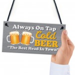 Funny Joke Bar Signs Hanging Wall Plaque COLD BEER Gift For Men